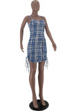Pink Fashion Sexy Print Backless Spaghetti Strap Sleeveless Dress