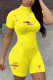 Yellow Fashion Sexy Tight Short Sleeve Romper