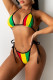 Multi-color Fashion Sexy Print Strap Design Swimwears