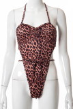 Leopard Print Sexy Print Patchwork Swimwears