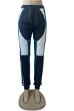 Green Casual Print Patchwork Harlan Mid Waist Harlan Positioning Print Bottoms