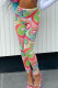 Multicolor Sexy Print Patchwork Skinny High Waist Pencil Full Print Bottoms