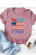 Rose Casual Print Patchwork O Neck T-Shirts