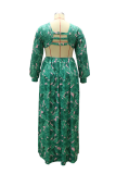 Red Sexy Print High Opening Irregular Dress Dresses