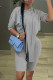 Grey Fashion Casual Solid Asymmetrical Spaghetti Strap Short Sleeve Two Pieces