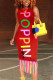 Red Sexy Print Tassel Patchwork O Neck One-piece Suits Dresses