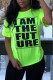 Green Casual Letter Print Patchwork O Neck T-Shirts