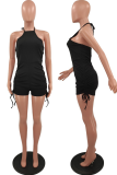 Grey Sexy Solid Patchwork O Neck Skinny Rompers
