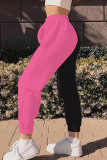Pink Sportswear Solid Split Joint Loose High Waist Wide Leg Solid Color Bottoms