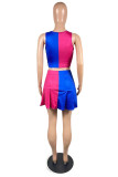 Red Casual Sportswear Print Patchwork U Neck Sleeveless Two Pieces