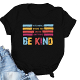 Black Casual Print Patchwork O Neck T-Shirts