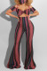 Burgundy Fashion Sexy Print Backless Strapless Short Sleeve Two Pieces