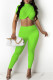 Green Fashion Casual Solid Asymmetrical Half A Turtleneck Short Sleeve Two Pieces