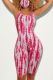 Red Sexy Print Patchwork Spaghetti Strap Skinny Rompers