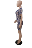 Multicolor Sexy Print Patchwork V Neck Skinny Rompers
