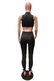 Red Sexy Casual Solid Asymmetrical O Neck Sleeveless Two Pieces