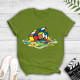 Green Fashion Casual Print Basic O Neck T-Shirts