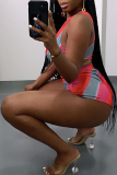Red Sexy Print Hollowed Out Swimwears
