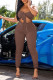 Camel Fashion Sexy Solid Hollowed Out Backless Fold Spaghetti Strap Skinny Jumpsuits