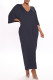 Black Fashion Casual Solid Basic V Neck Long Dress
