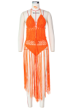 White Sexy Solid Hollowed Out Patchwork Swimwears
