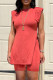Orange Fashion Casual Solid Slit O Neck Sleeveless Two Pieces