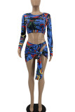 Multicolor Sexy Print Patchwork Swimwears