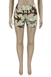 Camouflage Fashion Casual Print Basic Regular High Waist Shorts