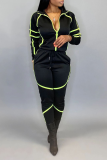 Red Casual Solid Patchwork Turndown Collar Long Sleeve Two Pieces