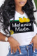 Black Yellow Casual Print Make Old O Neck T-Shirts