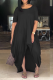 Burgundy Casual Solid Patchwork O Neck Irregular Dress Dresses