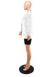Black And White Fashion Casual Patchwork Basic O Neck Long Sleeve Two Pieces