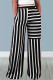Black Casual Striped Print Patchwork Straight High Waist Straight Full Print Bottoms