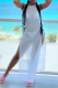 White Sexy Solid High Opening Mesh Swimwears