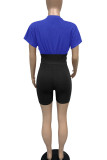 Pink Casual Solid Patchwork O Neck Short Sleeve Two Pieces