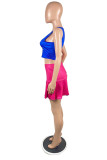 Red Casual Sportswear Print Patchwork U Neck Sleeveless Two Pieces
