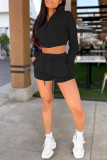 Pink Fashion Casual Solid Basic Hooded Collar Long Sleeve Two Pieces