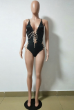 Red Sexy Solid Hollowed Out Swimwears