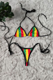 Multi-color Fashion Sexy Print Strap Design Swimwears