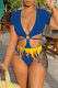 Blue Fashion Sexy Hollowed Out Backless Swimwears