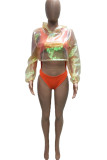 Green Sexy Solid Hollowed Out Patchwork Swimwears Two Pieces