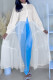 White Fashion Casual Solid Split Joint Half A Turtleneck Long Sleeve Dresses