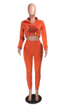 Yellow Sportswear Print Patchwork O Neck Long Sleeve Two Pieces