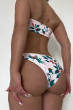 Pink Fashion Sexy Print Backless Swimwears