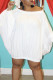 White Fashion Casual Solid Backless Off the Shoulder Long Sleeve Dresses