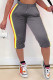 Grey Fashion Casual Striped Patchwork Regular Mid Waist Pants