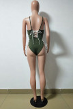 Red Sexy Solid Hollowed Out Swimwears