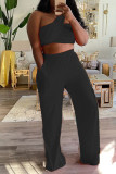 Light Blue Sexy Casual Solid Backless Strapless Sleeveless Two Pieces