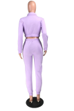 Yellow Sportswear Print Patchwork O Neck Long Sleeve Two Pieces