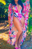 Red Fashion Sexy Printed Bikini Swimsuit Set